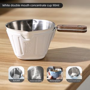 Bincoo Espresso cốc đo lường cà phê thép không gỉ với quy mô Espresso Mug Khả năng mở rộng cốc cà phê khai thác bắt cup cà phê phụ kiện 90ml