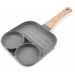 CQW Multifunctional Non Stick Egg Steak Frying Pan Omelette Aluminum Alloy 3 section