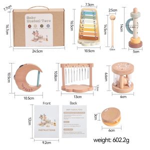 7pc Sets Music Toys for Children Music Instruments Girl Toys Wooden Cartoon Educational Instruments Childrens Toys Instruments2026