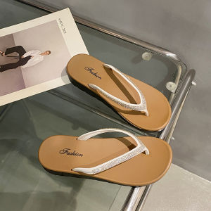 [Free Shipping] 2025 New Fashion Sparkling Rhinestone Thick-Soled Flip-Flops for Women Summer Thick-Soled Wedge Heel Non-Slip Sandals for Women