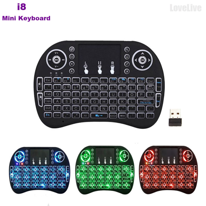 Backlit Wireless Keyboard With Air Mouse - 2.4G Remote For HDTV, TV Box & Streaming Devices