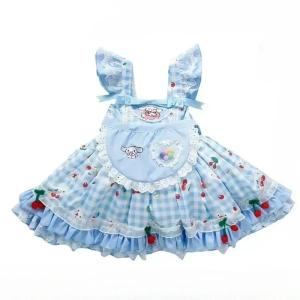 Sanrio Cinnamoroll Childrens CosPlay Kuromi Dress Blue Girl Strap Skirt My Melody Dress Princess Dress Girls Birthday Gifts