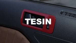 HH8 TESIN Car Red Interior Decoration Cover Stickers For Ford Mustang 2009 2010 2011 2012 2013 2014 Exterior Accessories Car Styling 3T7R1