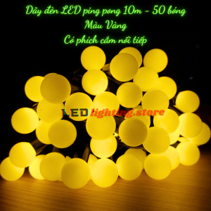 Dây đèn LED chớp Bi đục 10m - 50 bóng Dây đen Trang trí Noel - Lễ - Tết