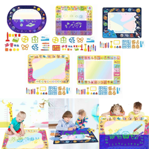 Water Painting Mat Aqua-Doodle-Mat Kids Learning Drawing Toy 3-in-1 Graffiti Mat Toy for Preschool Toddler Birthday Gift