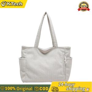 【Free Shipping】 Women Corduroy All-Match Tote Bag Large Capacity Soft Underarm Bag Solid Color Versatile Tote Handbag Travel Shopping Work Handbag