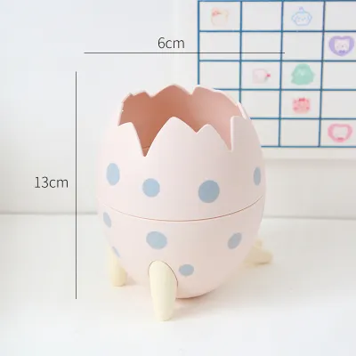 Khay đựng bút viết cọ trang điểm hình trứng khủng long Tặng kèm sticker 2D 3D để bàn siêu đáng yêu
