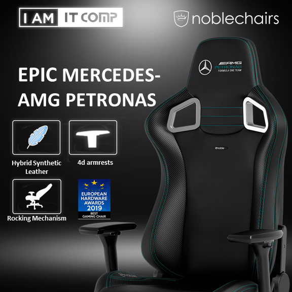 Noblechairs Epic Gaming Chair – Sedia Da Ufficio Ergonomica In Pelle Ibrida PU – Edizione Limitata Formula One Team 2021