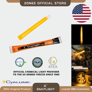 ORANGE | USA Cyalume 6" SnapLight Glow Light Sticks | 12 Hours Emergency Bright Illumination | Night Visibility & Safety | Car Emergencies