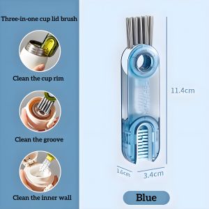 3-in-1 U-shaped Cup Rim Cleaning Brush Multifunctional Rotatable Mini Groove Gap Bottle Cleaner Brush Cleaning Brush Set