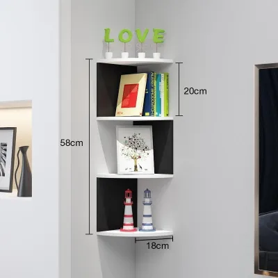 Floating Bookshelves Corner Wall-mounted Storage Rack Decorative And Functiona Rak Green Plants Can Be Placed
