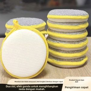 Spons Cuci Piring Tebal Bulat Penyerap Minyak Pembersih Panci Ajaib Pad Penggosok Rumah Tangga Khusus Versi Tebal Dua Sisi yang Ditingkatkan Pembantu Cuci Piring