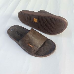 Dép quai ngang nam cao cấp  Dép nam đẹp DTL1 ba màu Đen Nâu Xám đế lõm ôm chân may viền chắc chắn