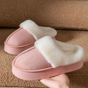 [Free Shipping] Wei Yi 4CM Thickened Cotton Slippers For Women Home Warmth Non-Slip Outdoor Wear Fleece-Lined Durable Soft-Soled Cotton Slippers For Men