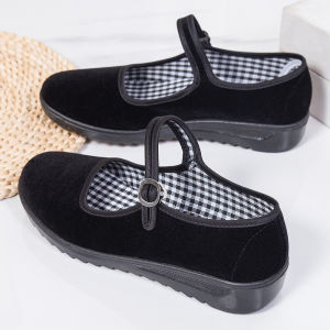 Free Shipping Cloth Shoes WomenS Shoes Hotel Black Work Shoes Non-Slip Casual Shoes Mom Shoes Flat Shoes