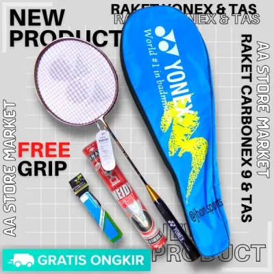 ( GLOSIR ) RAKET YONEX CARBONEX 9 PAKET KOMPLIT BULU TANGKIS ANAK - RAKET BADMINTON ANAK - RAKET PEMULA - Raket Olahraga Badminton Anak Bulutangkis Mainan Anak Biasa Remaja Asli Berkualitas Awet Best Seller COD Promo Termurah