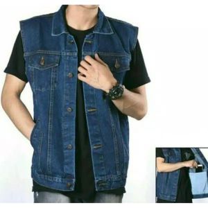 Rompi Jeans Denim Pria – Premium Tebal Stylish Keren Kasual Trendy Ukuran M–XXXL
