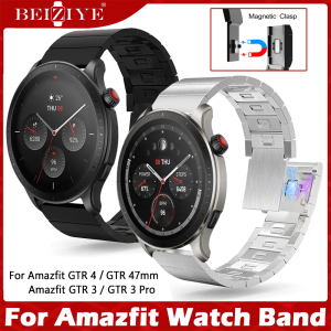 For Amazfit GTR 4 Dây đeo đồng hồ nghệ thuật Dây đeo For Amazfit GTR 3 / GTR 3 Pro / GTR 47mm Dây đeo nam châm sang trọng Dây đeo đồng hồ kim loại bằng thép không gỉ Vòng đeo tay