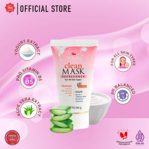 Viva White Clean & Mask for All Skin Type with Pro VIT B5 Extract Yoghurt (WHITENING) & Aloe Vera