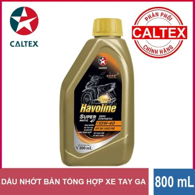Dầu nhớt xe tay ga cao cấp Caltex Havoline Super Matic Semi 10W40 SN 0.8L MB- dung cho xe Honda Yamaha tất cả tay ga đời mới giá tốt chất lượng đảm bảo nhà bán hàng uy tín