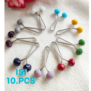 isi 10.pcs klip turki cryastal /klip jilbab/grosir klip turki
