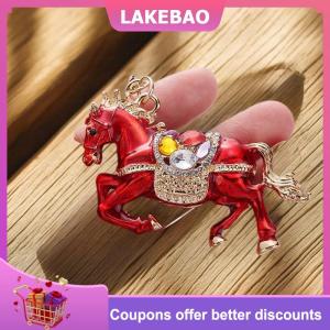 【LAKEBAO】 Thời trang Rhinestone ngựa Keychain phong cách hoàng đạo Pony Mặt dây chuyền trang trí Keyring phụ nữ người đàn ông túi quyến rũ treo may mắn quà tặng năm mới