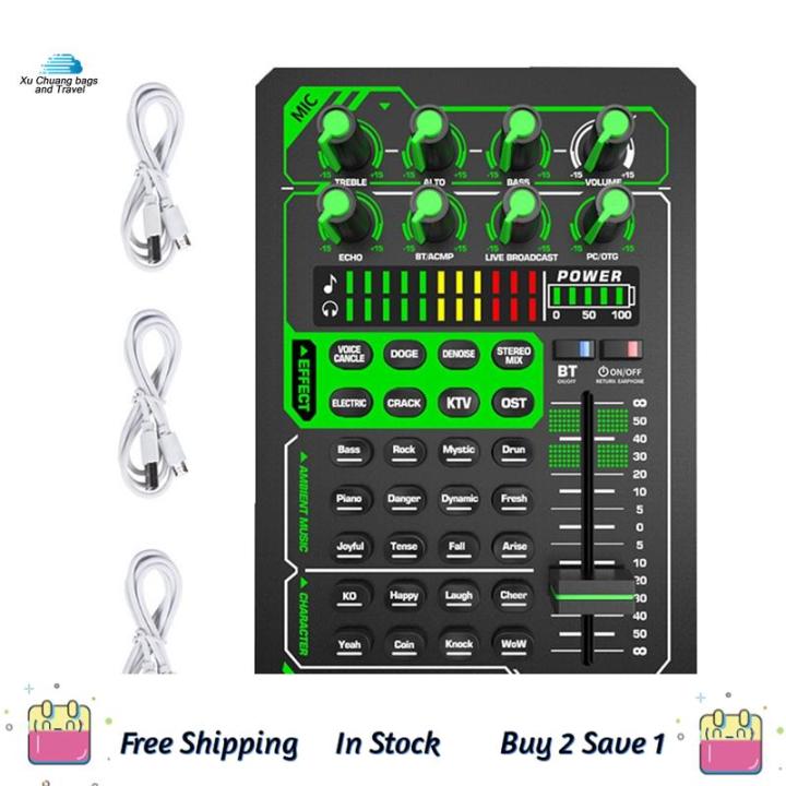 GROCKSTR Scheda Audio Live Con Microfono A Condensatore, Mixer Bluetooth, Voice Changer, Riduzione Rumore, Phantom 48V, Per Streaming E Karaoke