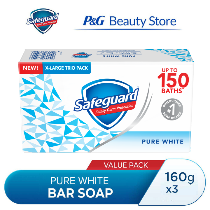 Safeguard Antibacterial Soap Bar White 160gx3