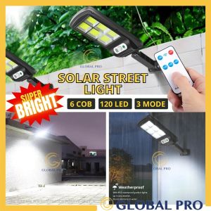 6 COB 120 LED 3 Mode PIR Motion Sensor Solar Induction Wall Lamp Outdoor Wireless Solar Street Light Flood Light Remote