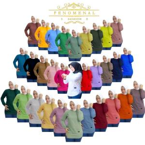 Atasan Polos Wanita Style Bodi Oval Polos Cotton Premium Phenomenal Combed 24s / baju wanita lengan panjang  / kaos wanita oversize