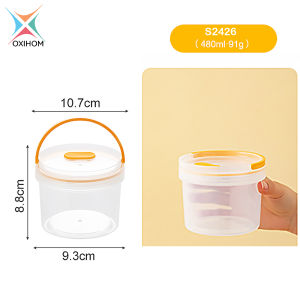 Oxihom S2426 Toples Plastik Bening Tempat Bumbu Dapur Kotak Penyimpanan