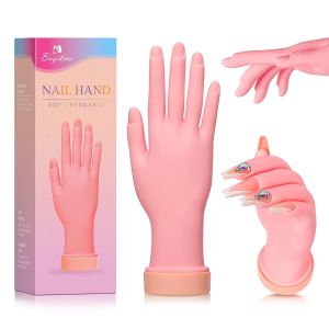 Buqikma Flexible Practice Nail Fake Silicone Hand Model for Acrylic Nails Mannequin Hand for Nails Fake Mani Hand Manikin hand to practice nails on for Nail Practicing nail Tip art beginner