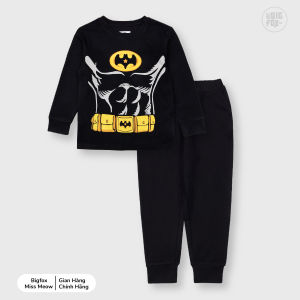 [OUTLET]Bộ nỉ cotton bé trai size đại BIGFOX - MISS MEOW bộ nỉ da cá mùa đông cho bé in người dơi size trẻ em 3456789 tuổi