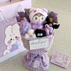 Cute Sanrio Kuromi Bouquet Doll Birthday Gift Plush Creative Animal Doll Cartoon Doll Plush Toy Gift