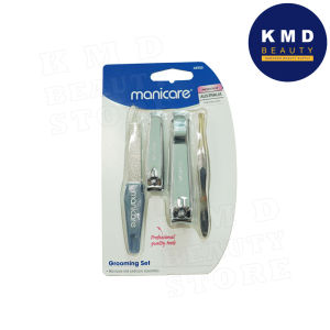 Manicare Premium Nail Care อุปกรณ์ตกแต่งเล็บ กรรไกรตัดเล็บ 2 อัน / ตะไบเล็บ / แหนบ ยี่ห้อมานิแคร์ (Set 4 ชิ้น)