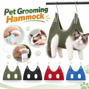 CHROME RECOVER73CH1 Breathable Mesh Pet Grooming Hammock with Hanging Hooks Nylon Restraint Bag  Cat Grooming Sling for Nail Trimming Bathing