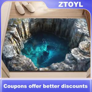 【ZTOYL】 3D trực quan Polyester Vải sàn Mat cho hộ gia đình cửa phòng tắm thấm và không trượt chân mat dễ dàng để duy trì