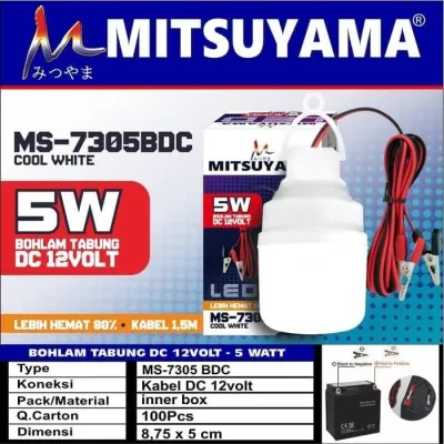 Galeri Online - Bohlam Lampu Aki LED DC 12V 5 Watt Jepit Mitsuyama MS-7305BDC Capsule / Bohlam Lampu Aki 5 Watt Jepit / Lampu DC 5 Watt Jepit