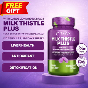 Milk Thistle Supplement with 80% Silymarin Detoxification Liver Health Antioxidant Defense Vegan 120 Capsules 4 Months Supply Halal ORZAX
