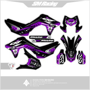 Decal Stiker CRF 150 L Full Body Warna Hitam Ungu Terbaru 2024