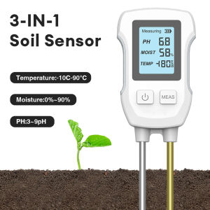 Digital PH Soil Meter 3 in 1 Garden Soil Acidity Temperature Humidity Detector Dual Pin Soil Monitor for Flower Farm