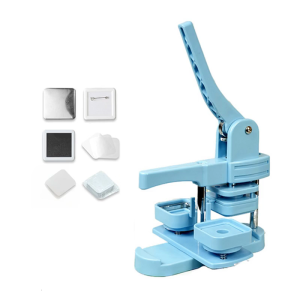 Multifunction Square Button Maker Machine Button Press Maker Machine Includes 100Pcs Covers Button Paper and Film