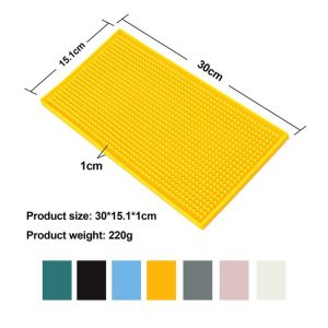 IFFINE Silicone Service Bar Mat Non-Slip Base Liquid Absorbent Silicone Bar Mat Stylish Easy Clean Surface Coffee Spill Mat For Bars