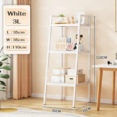 3/4/5 Tier Metal Bookshelf Slanted Bookshelf Multi Function Storage Multifunctional Rack / Rak Buku