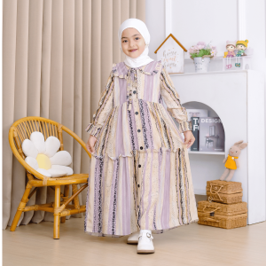 Gamis anak Rayon Twill Premium 3-10 Tahun/Gamis Anak Perempuan/Jessica Dress