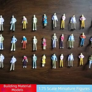 XIJIBAN 10pcs ABS Crafted Sand Table Model Figurines Colored 1:25 1:30 1:50 1:75 1:87 Scale Miniature Landscape Figurines Miniature Mixed Color Hand-Painted Figurines DIY Handmade