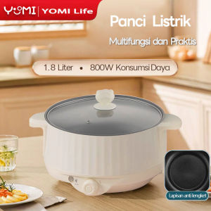 Panci Listrik Anti Lengket 1.8L Multifungsi 3 Fungsi Goreng/Tumis/Rebus - Desain Imut 2 Level Daya