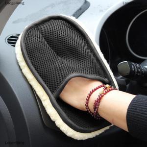 [COD] Laogeliang dust household gloves coral fleece velvet car cleaning sponge wash gloves
