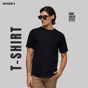 AKMENS T-Shirt Basic Pria 1.0 Black