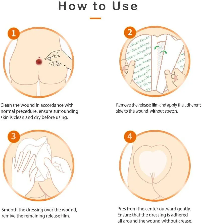  Sacral Silicone Foam Dressing with Border for Sacrum